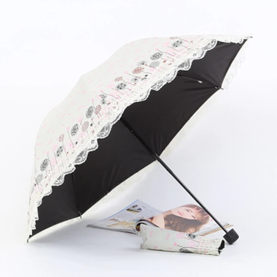 Paraguas De Encaje flores para mujer, sombrilla transparente, plegable, UV, regalos De arte De Encaje, 721|Paraguas| - AliExpress