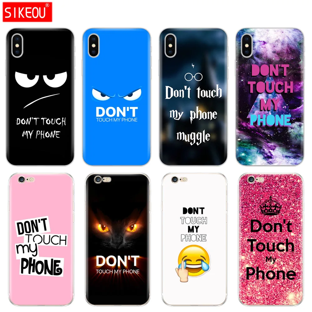 

Silicone Cover Phone Case For Iphone 6 X 8 7 6s 5 5s SE Plus 10 XR XS Max Case Do Not dont Touch My Phone