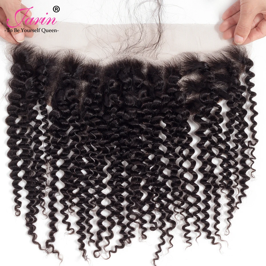 Jarin индийские Кружева Фронтальная застежка натуральные волосы Kinky Curly 13x4 с детскими волосами бесплатная средняя часть наращивание волос 70-80