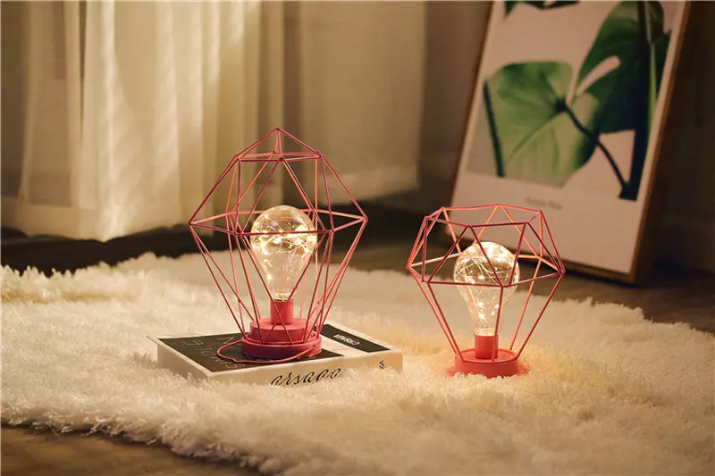 Minimalist Led Diamond Table Lamp Study Bedroom Desk Lamp USB Holiday Decoration Table Light Bedside Battery Reading Lights (2)