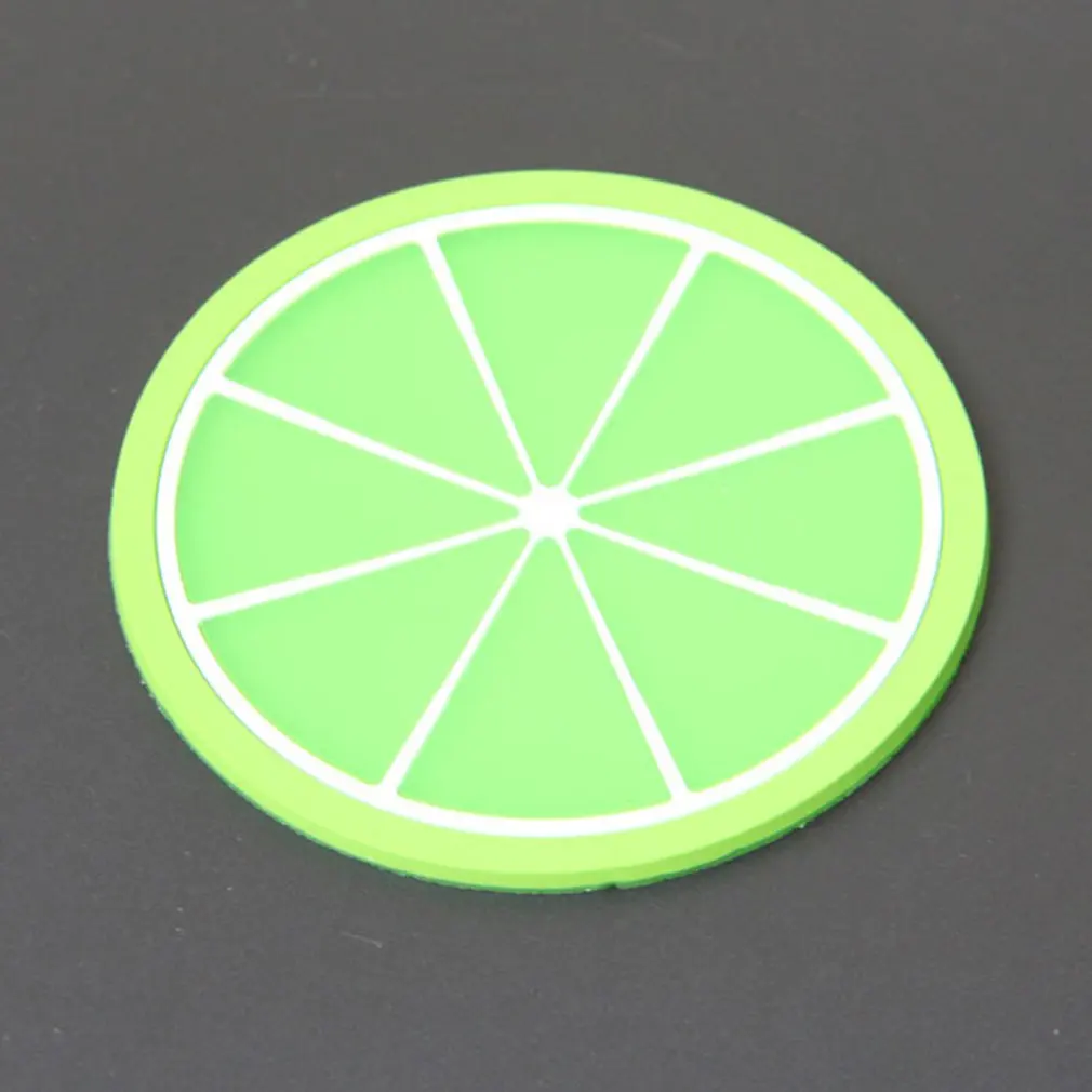 

Colorful jelly fruit shape coaster silicone cup mat Creative non-slip insulation mat coaster