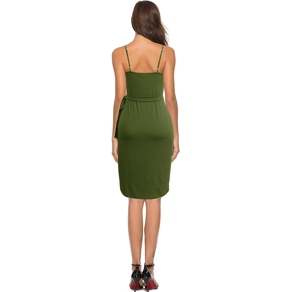 army green dress back