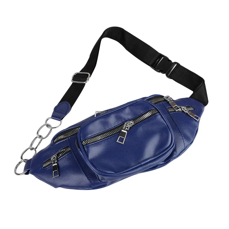 Litthing поясная сумка Женская поясная сумка роскошная кожаная нагрудная сумка черный цвет новая мода высокое качество - Цвет: blue