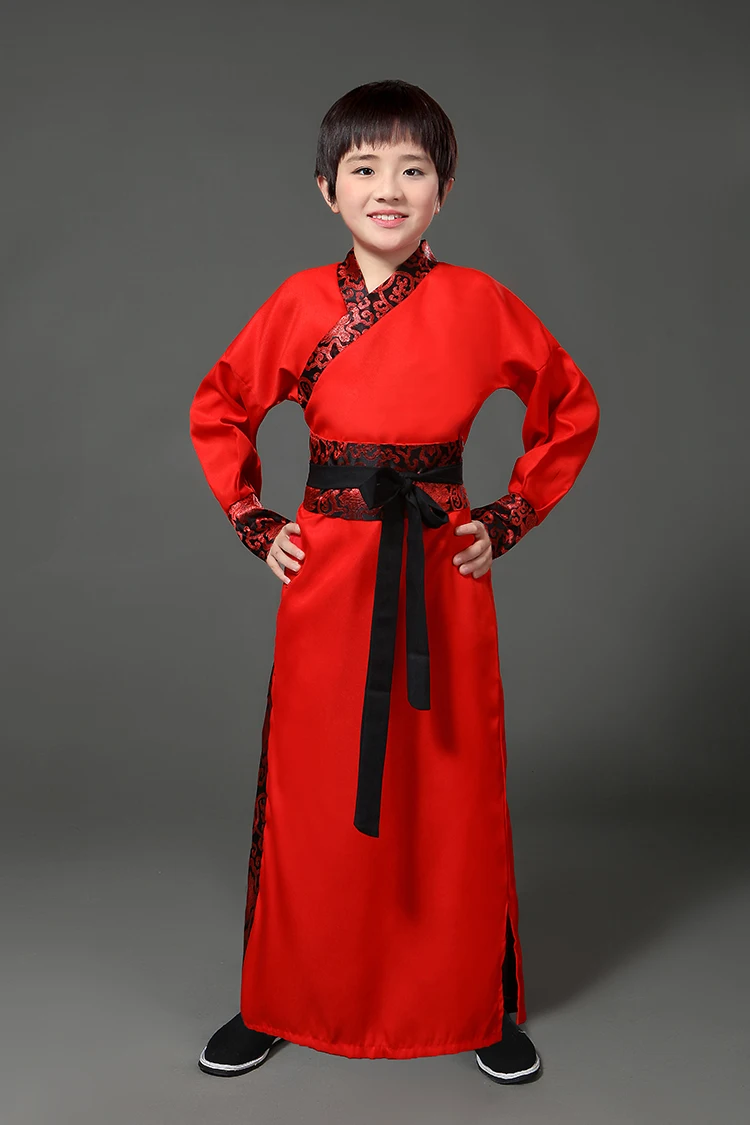 Древний китайский костюм для мальчиков, сценический наряд для династии, мужской костюм ханфу, Атласный халат, детское традиционное платье, DNV10711
