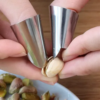 

2pcs/lot Stainless Steel Nut Bean Peanut Manual Peeler Nail Protector Peeling Tool High Quality Food Processor Tool