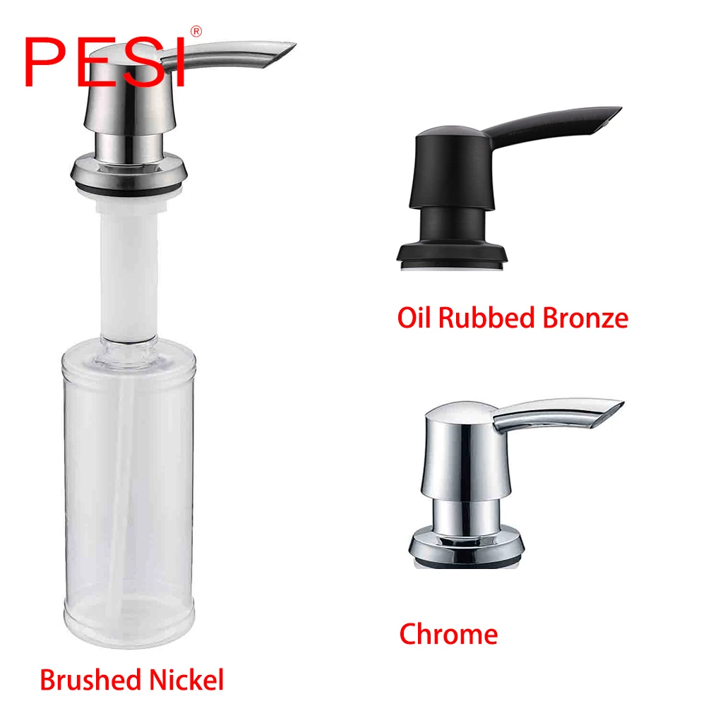 

Deck Mount ABS Kitchen Sink Countertop Soap Dispenser Built in Hand Soap Dispenser Pump Large Capacity 13 OZ Bottle.