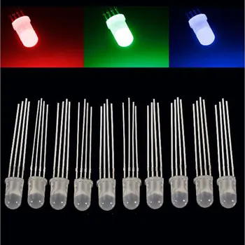 

Common Anode Full Color 5MM LED Lamp Beads 4pin Fog RGB Light Emitting Diode 200PCS