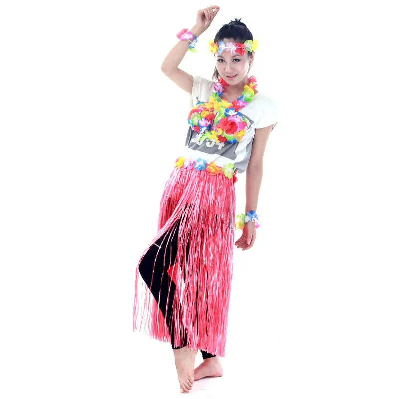 Elastic Waist Dance Grass Skirt Adults 60 80 cm Hawaiian hula Show