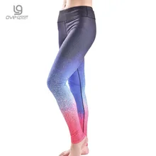 Радуга Цвет Для женщин Леггинсы для женщин Фитнес тренировки Для женщин Брюки для девочек новая мода Брюки для девочек Тонкий эластичный градиент Мотобрюки для женщин