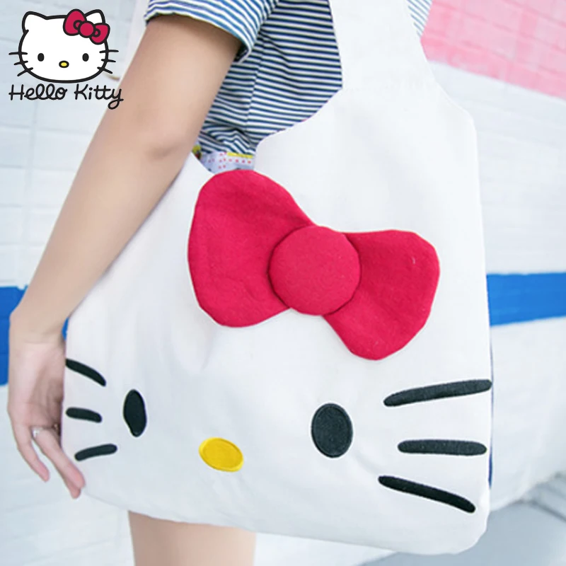 Ручная сумка hello kitty, ручная работа, мультяшная сумка hello kitty, милый, для девочек, для покупок, портативный, с бантом, плюшевый рюкзак, школьный, для путешествий