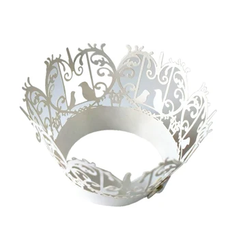 

50pcs Filigree Little Vine Lace Wrapper Laser Cut Cupcake Wrapper Liner Baking Cup Case Trays Wedding Birthday Party Decor