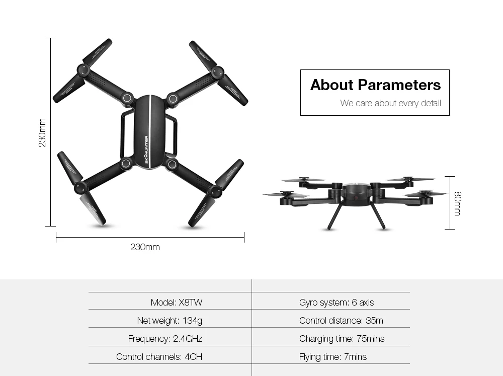 Новейший мини-Дрон с камерой HD wifi Квадрокоптер X8 X8TW Hunter FPV 4 оси RC вертолет пульт дистанционного управления дроны Квадрокоптер Дрон