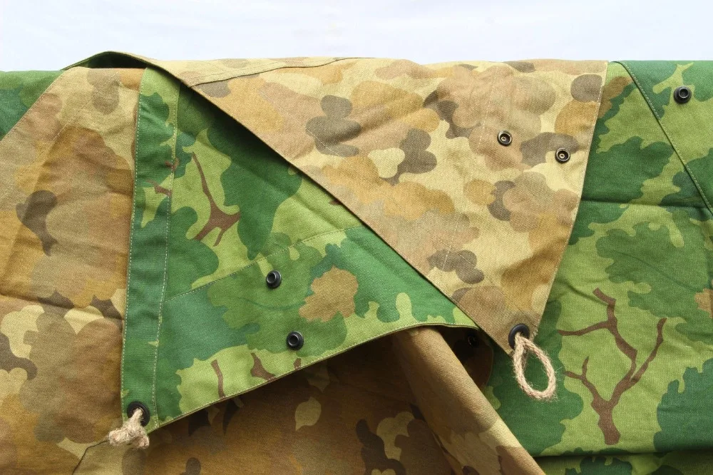 WW2 VIETNAM WAR MITCHELL CAMOUFLAGE REVERSIBLE TENT ZELTBAHN HALF SHELTER TENT-World military Store