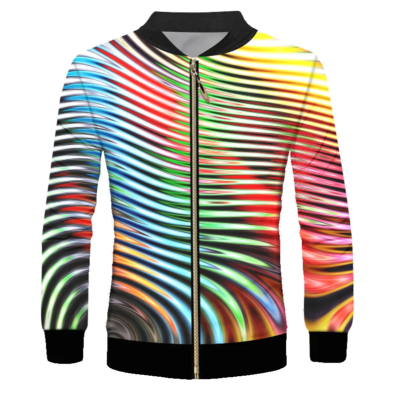 Colorful OGKB пальто для мужчин с длинным рукавом еда 3D куртки на молнии Печать Красочные Прямая поставка Забавный негабаритный наряд для мужчин весенний спортивный костюм - Цвет: Colorful