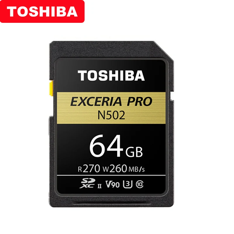 TOSHIBA sd карта 32 Гб SDHC U3 64 128 ГБ SDXC V90 UHS II карты памяти N502 EXCERIA PRO до 270 МБ/с./с поддержка