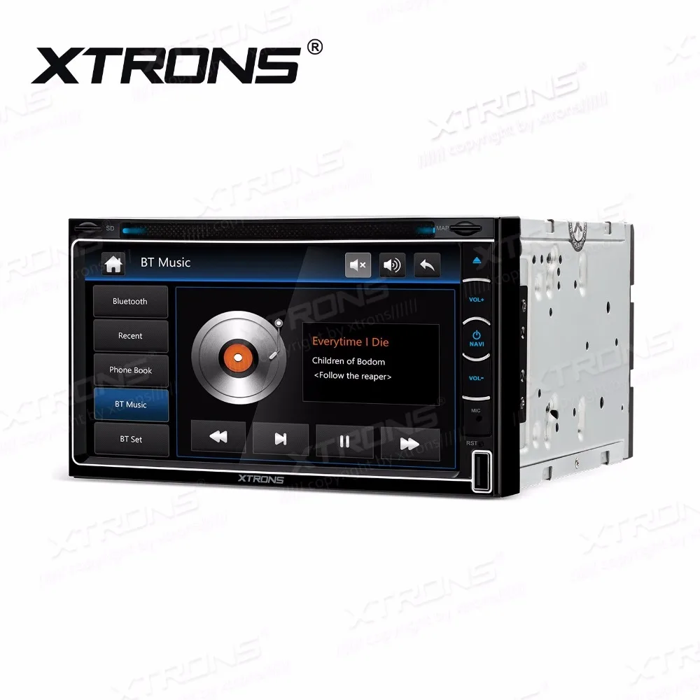 Best 6.95" Double Din Car DVD 2 Din Car Navigation GPS Two Din Multimedia Player with Piano Black Surround & Moveable Icons 2