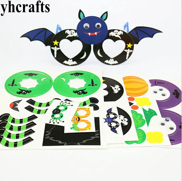 4pcslot4 design choosediy foam halloween glasses craft kitspumpkin
