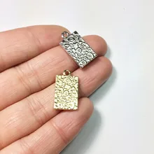 Eruifa 20 шт 10*18 мм двухсторонняя водяная волна Печать Золото/посеребренный цинковый сплав Подвески ювелирные изделия DIY ожерелье 2 цвета