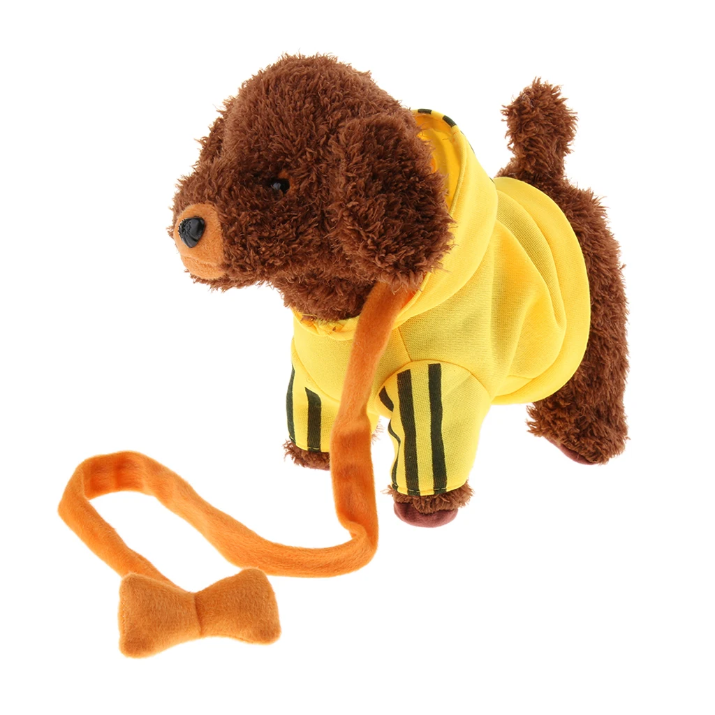 9,45 дюймов интерактивная игрушка для домашних животных гуляющая лающая плюшевая собака с дистанционным управлением поводок - Цвет: Yellow