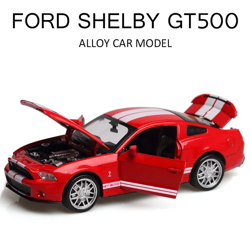 1:32 игрушечный автомобиль Ford Shelby GT500, Металлический Игрушечный Автомобиль из сплава, Diecasts& Toy Vehicles, автомобильный светильник и звуковая модель игрушки для детей - Цвет: red