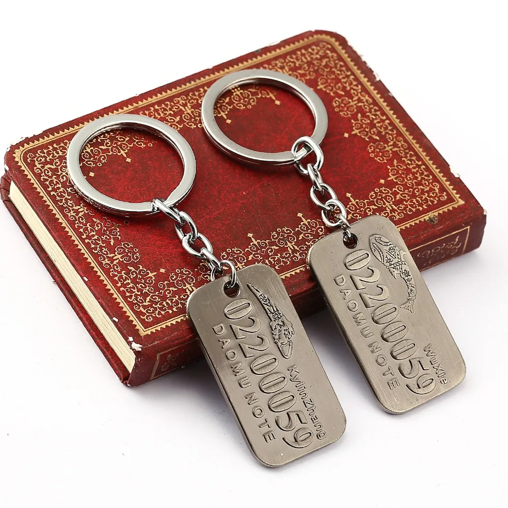 

Novel list The Lost Tomb notes dog tag Mens Keychain Key Chain Ring Bag Charm 2016 Men Fashion Jewelry Chaveiro Chaveiros