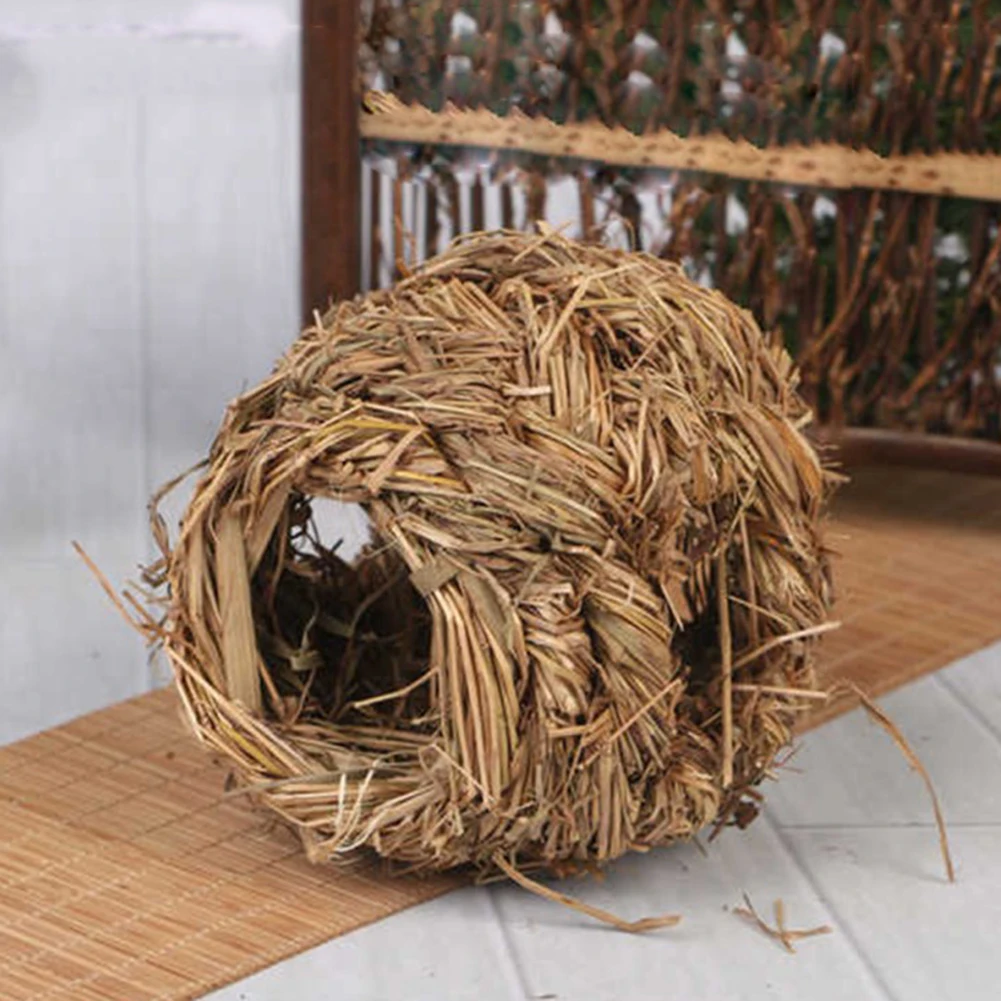 Хит! домашнее животное из тканой травы соломы Маленький Кролик Хомяк Клетка-гнездо домик жевательная игрушка кровать Ежик
