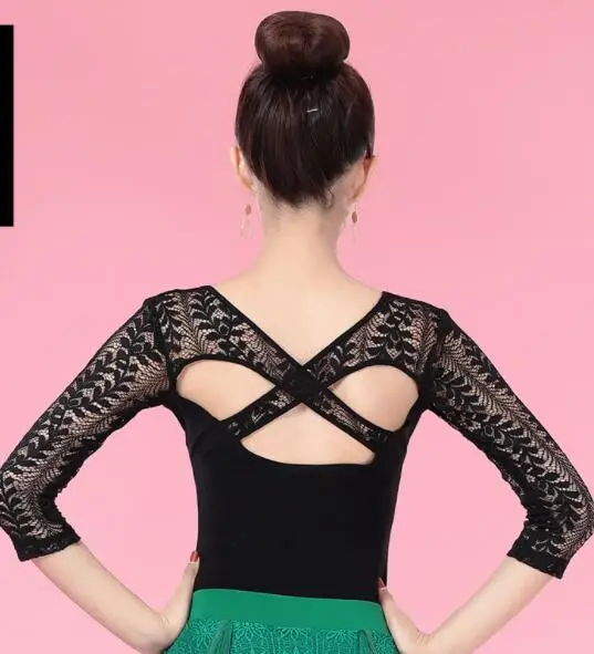 

2019 new Sexy Dance Clothes top Women Latin Salsa Rumba Chacha Dance Performance Practice Costume YT0405