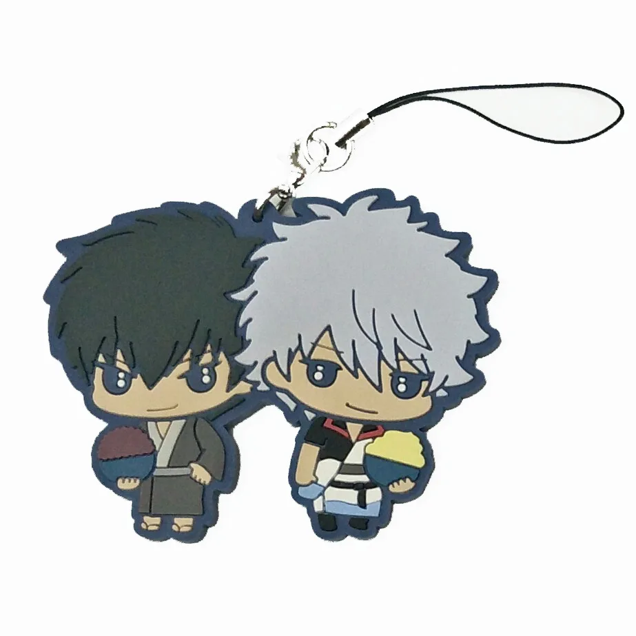 GINTAMA фигурку аниме модель Sakata Gintoki Hijikata Toushirou школьная сумка резиновый брелок