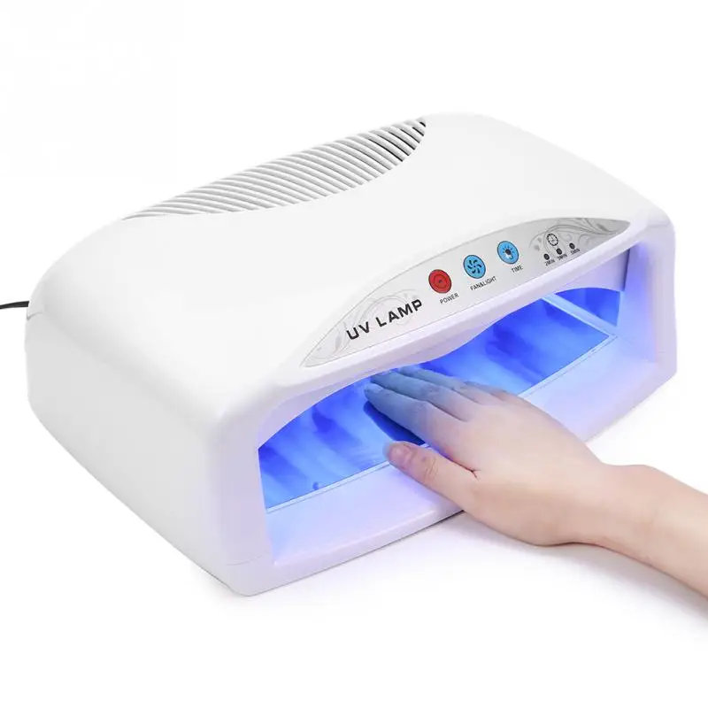 

54W UV Nail Dryer For 2 Hands With Fan & Timer Electric Manicure Machine For Curing Nail Gel Art Tool With Bottom EU Plug