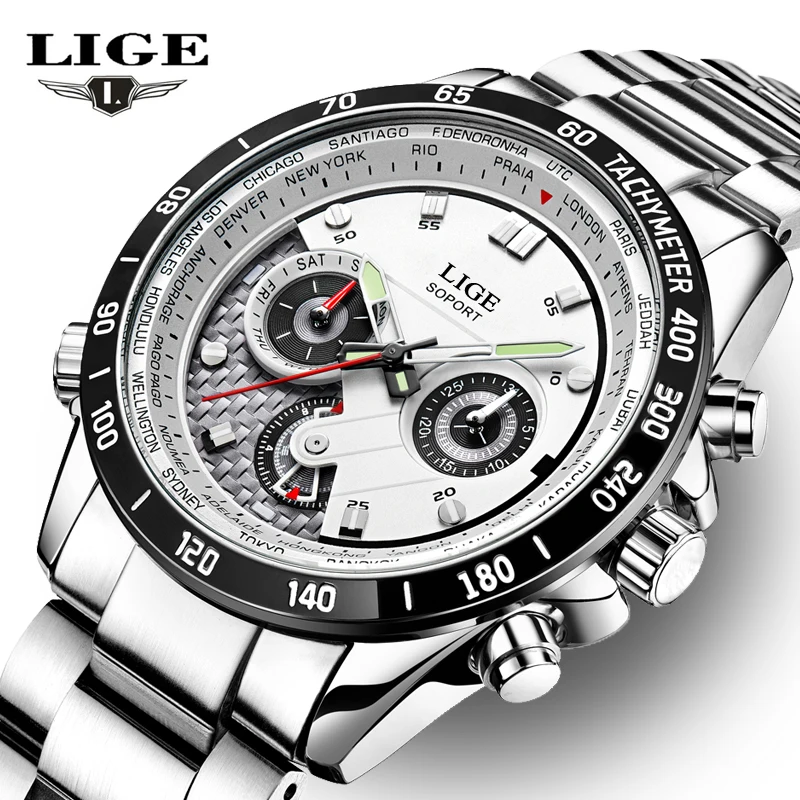 Relojes LIGE Mens Watches Brand Luxury Men Military Sport Luminous Wristwatch Male Leather Quartz Watch Clock relogio masculino