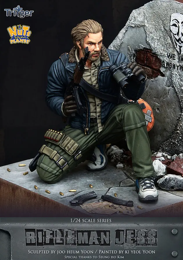 [Loong Way Miniatures] Nuts Planet Rifleman Jess 75 мм Полимерная миниатюра