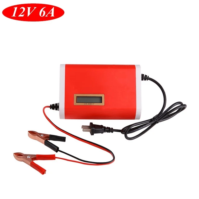 Portable 12V Power Supply Car Battery Charger 12V 6A Smart Motorcycle Auto Battery Charger 12V For AGM GEL Lead Acid Battery