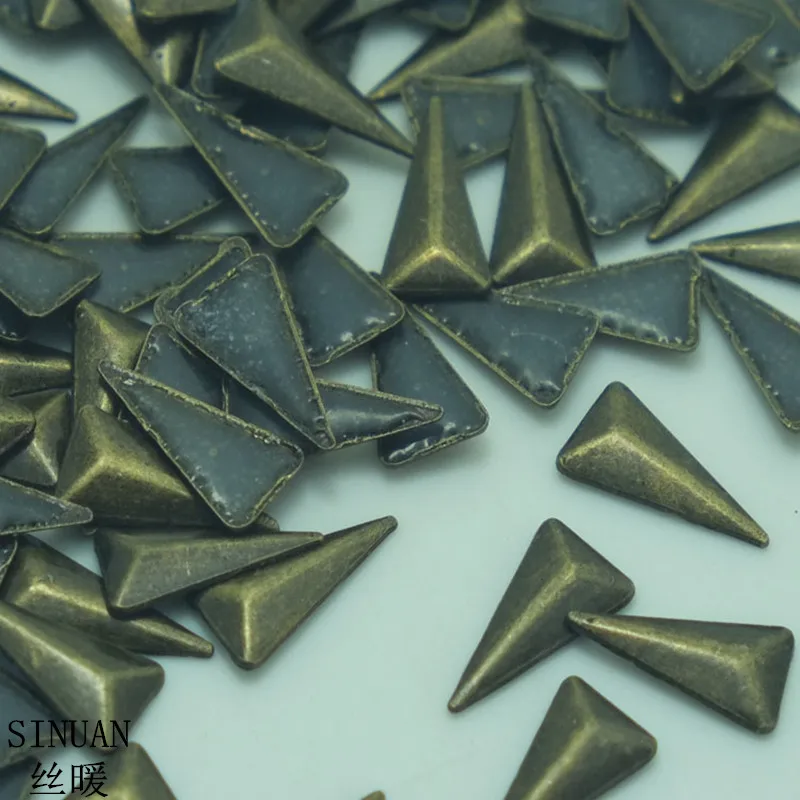 SINUAN Clothing Rivets Hot Fix Rivet Triangle Metal Rivets Plating Punk
