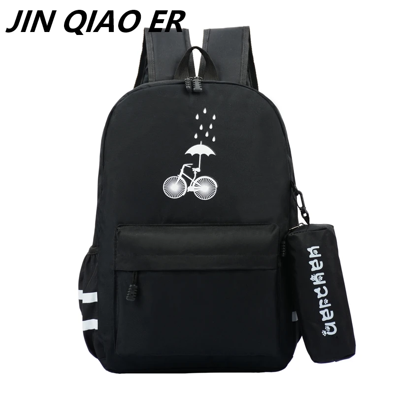 

2Pcs/set Stylish Printing School Bags for Teenage Girls Female Backpacks College wind Women Satchel Book Bag mochila escolar