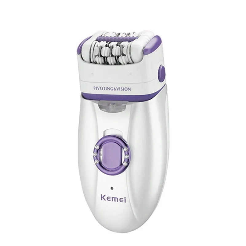 Kemei 2 in 1 Women Electric Epilator Rechargeable Hair Removal Shaver Full Body Trimmer