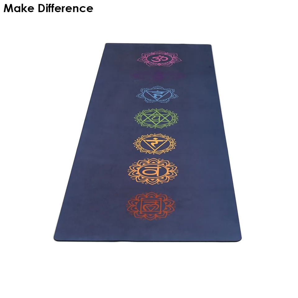 Make Difference Chakras Printed Natural Rubber Yoga Mat Potable Carpet