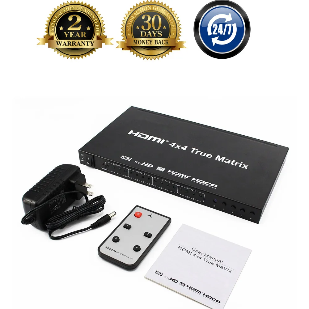 Высокое качество 4x4 HDMI правильная Матрица Коммутатор 4K HDMI матричный переключатель с ИК-пультом дистанционного управления Поддержка Ultra HD HDMI 1,4 v 4K x 2K 1080P