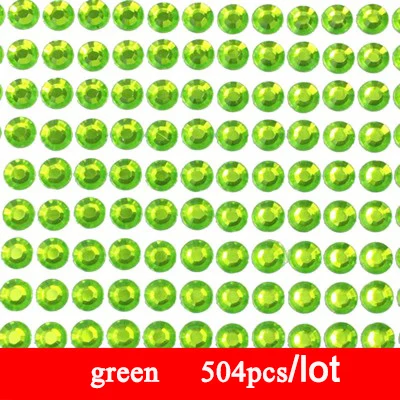 fruit green 6 мм клей стразы самоклеющиеся акриловые наклейки из страз дети Rhinestoens для DIY ручной работы 3D Ногтей художественная одежда Декор - Цвет: fruit green