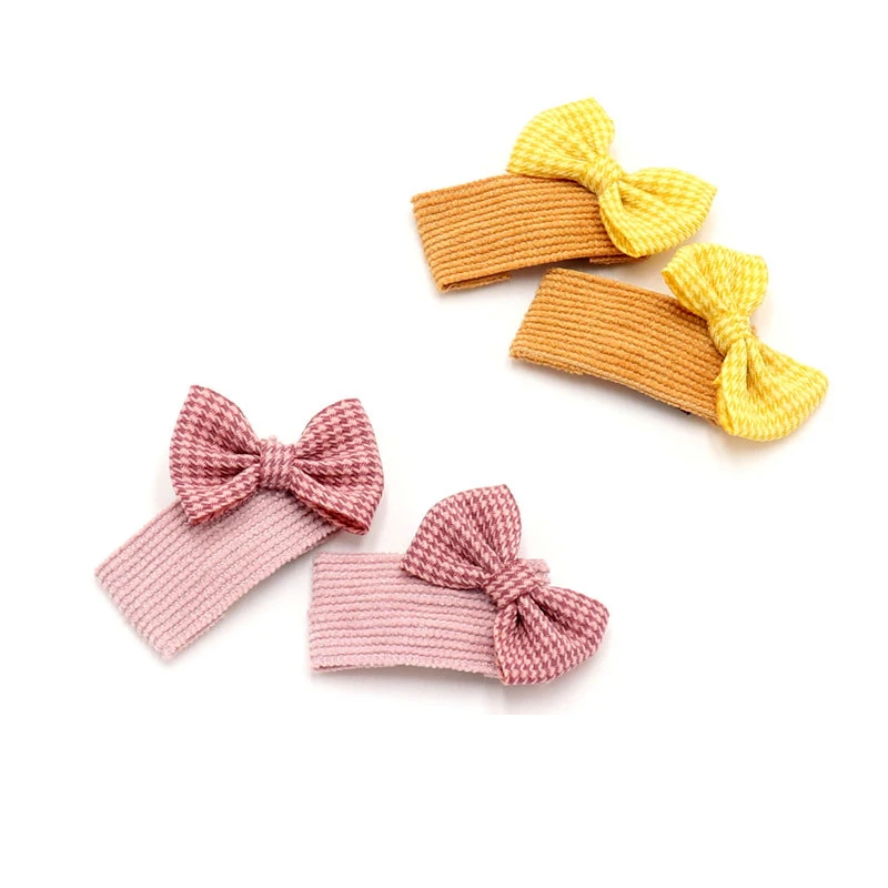 Korean children's cloth hairpin bow wick clip BB clip girl bangs clip sweet 2 pieces fashion wild hair accessories