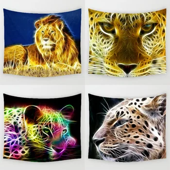 Comwarm 3D Light Coloured Drawing Leopard Pattern Durable Polyester Tapestry Wall Hanging Mural Modern Life living Home Decor