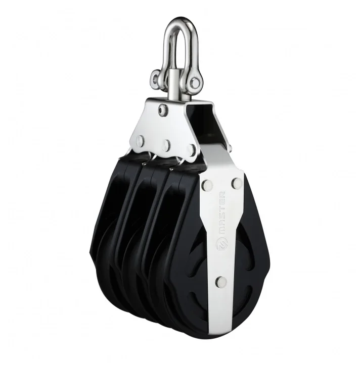 Marine Boat Yacht Sailboat Dinghy 76mm 3 Inch Deluxe Triple Swivel Block(HL) Small Boat Block Master SPB-7605HL sailboat dinghy 29mm 1 1 8 inch deluxe swivel exit fairlead cleat becket block small boat block master spb 2920f