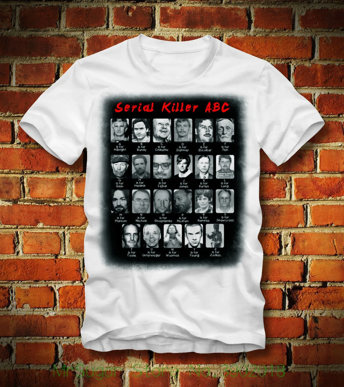 Boardrippaz T Shirt Serial Killer Abc Dahmer Manson Bundy Serienm