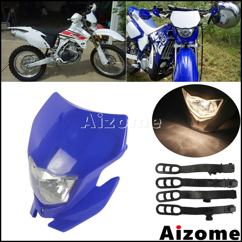 

Dirt Bike Motocross Headlight Fairing Motorcycle Off Road Blue Headlight Headlamp For Yamaha WR250R WR250X WR250F WR450F