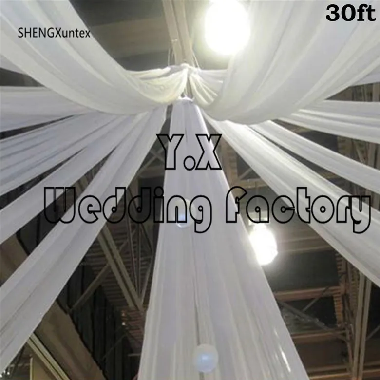 

5pcs 2.2m Width Ice Silk Ceiling Drapery Fabric For Roof Wedding Event Decoration 9m long or 12m long
