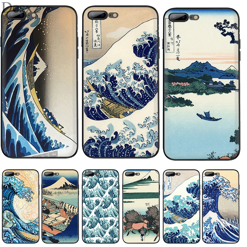 

Silicone Tpu Phone Case Wave Off Kanagawa for iPhone 11 Pro X XS Max XR iPhone 6 6s 7 8 Plus 5 5s SE Protection Cover