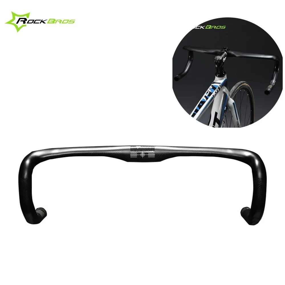 

ROCKBROS Road Bike Carbon Fiber Handlebar Integrated Ultralight Racing Bicycle Handlebar Bike Parts 400/420/440 31.8mm