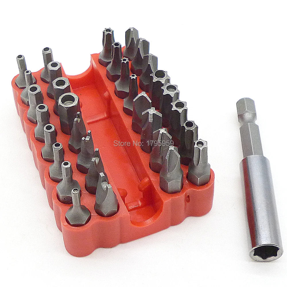33pc Screwdriver Drill Bit Screw Driver Bits Hex Torx Pozi Phillips