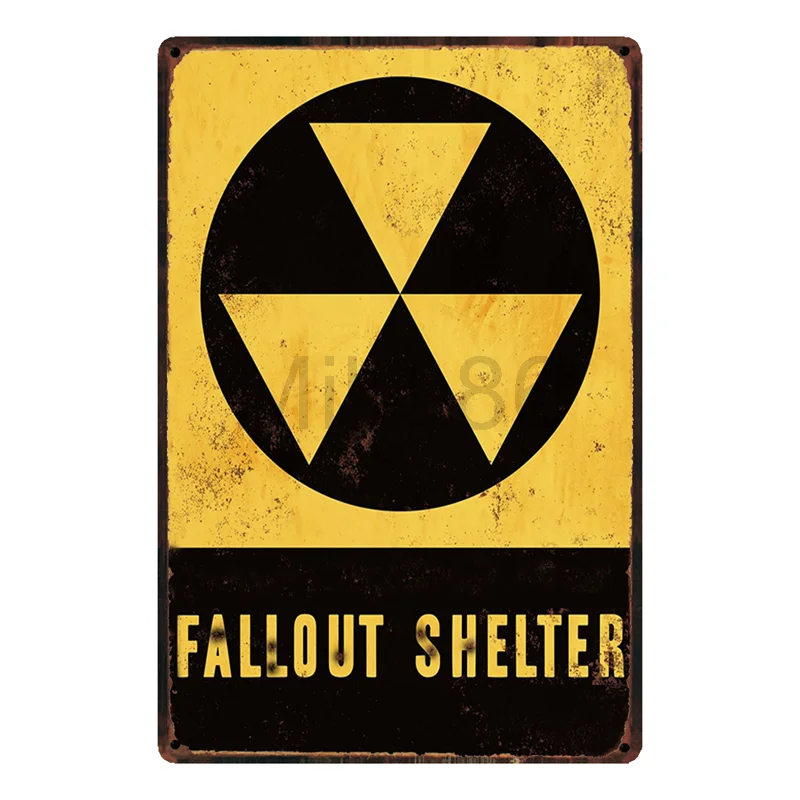 

[ Mike86 ] FALLOUT SHELTER Tin Sign Home Hotel Wall Painting Plaque Party Public Decor SL-8909