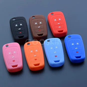 

Silicone car key cover case protect skin set For Chevrolet Cruze Epica Lova Camaro Impala 4 button smart remote car styling