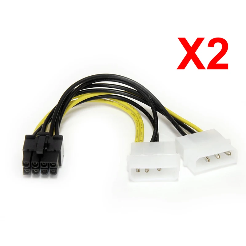 Адаптер для кабеля питания PCI Express 2 шт. 6 дюймов от LP4 до 8 Pin M25|pci express|pci express videopci pci |
